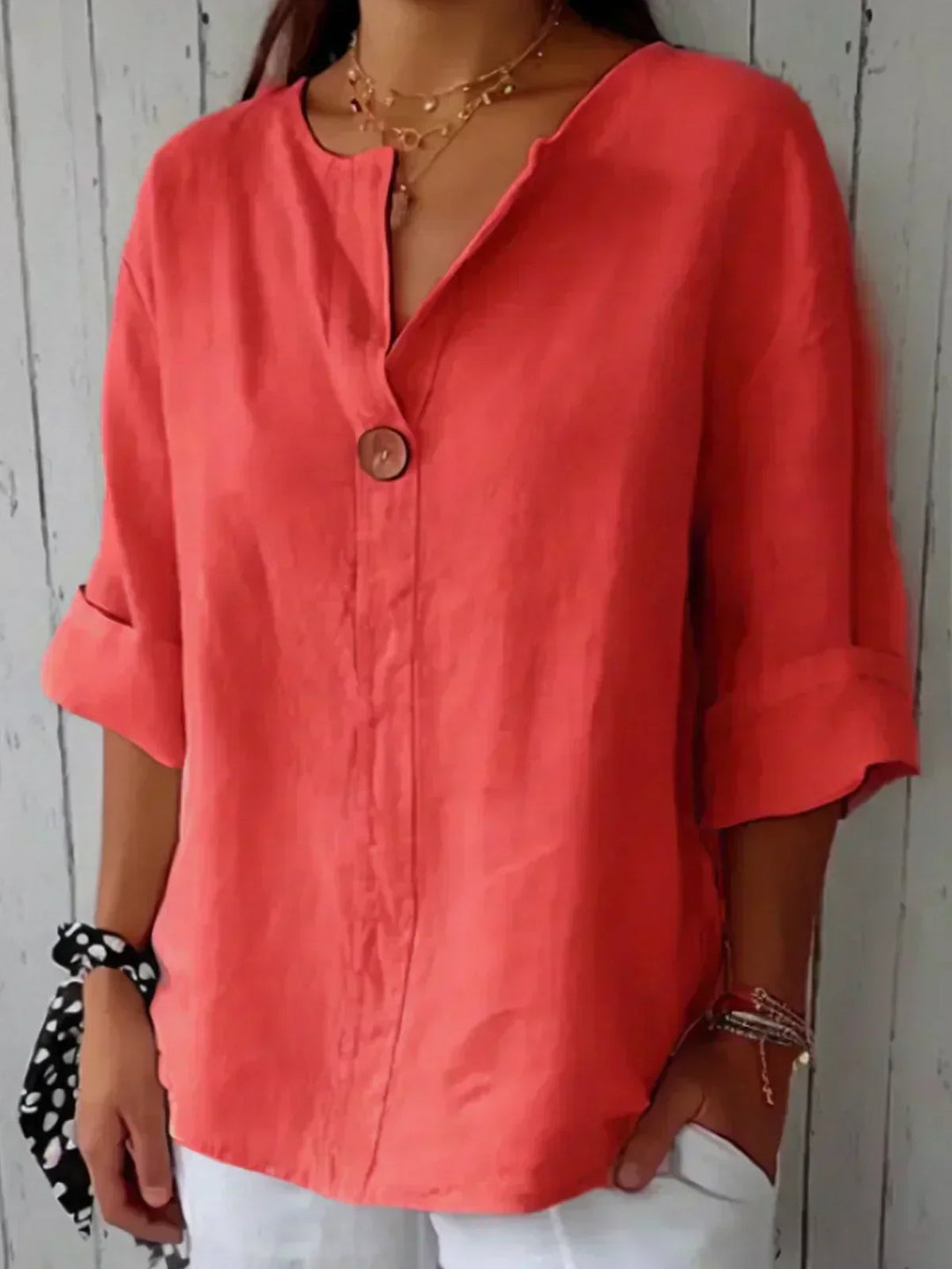 Aria | Casual Short Sleeve V-Neck Blouse