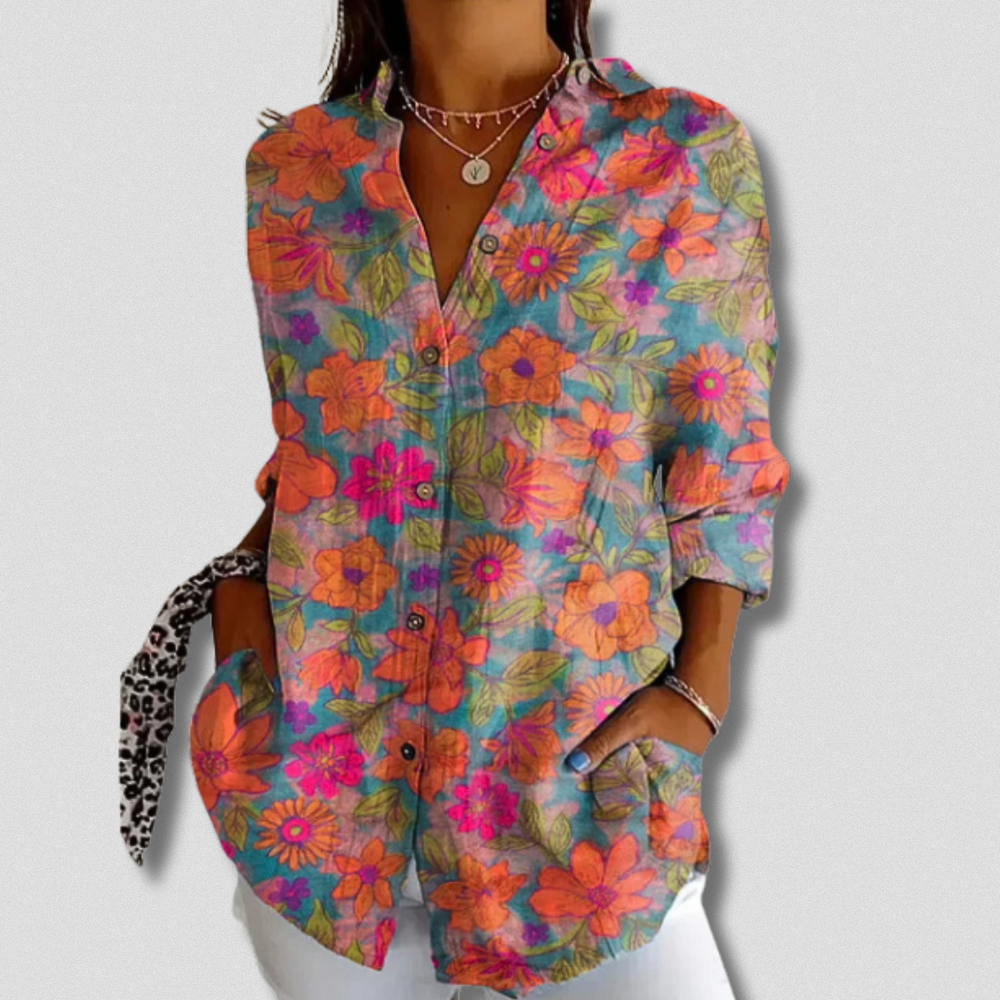 Fallon | Long Sleeve Floral Button-Down Shirt