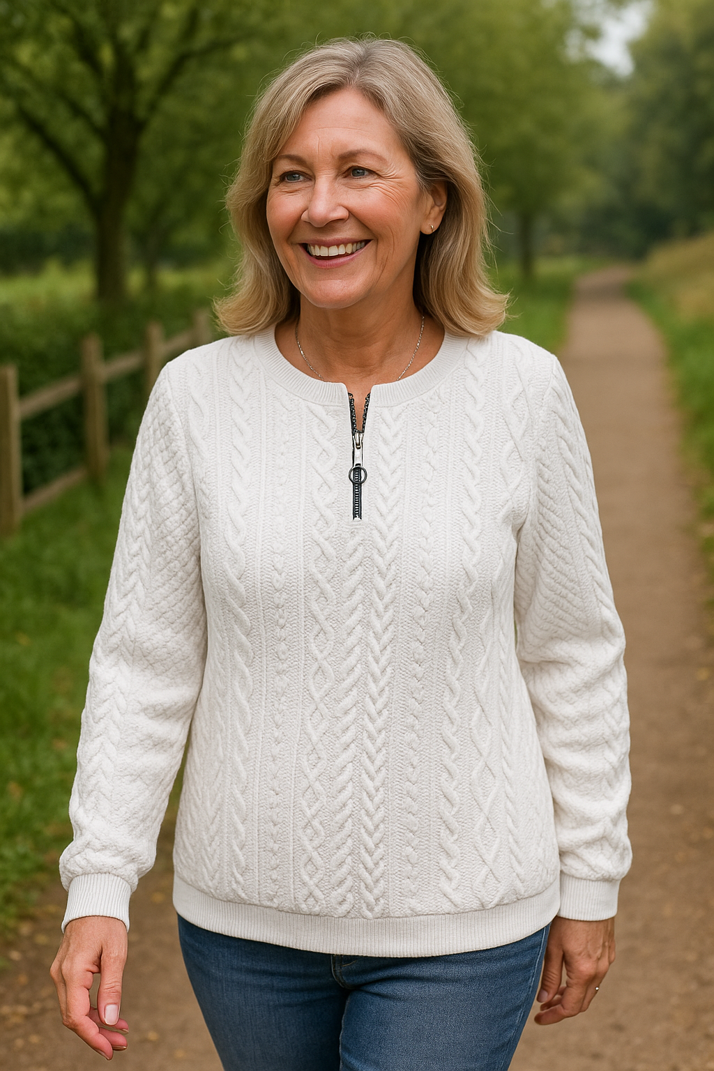 Nestelle | Cable Zip Knit - Comfort, Class and Confidence.