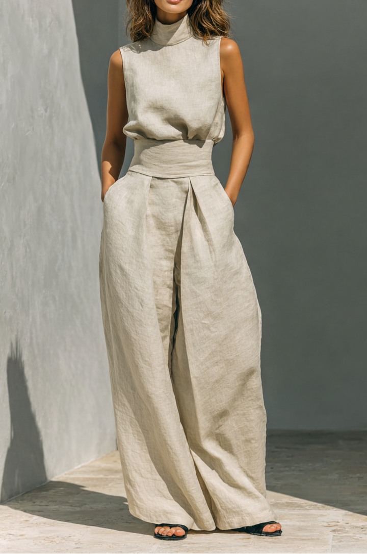 Maria™ | Minimalist Cotton Linen Two-Piece Set