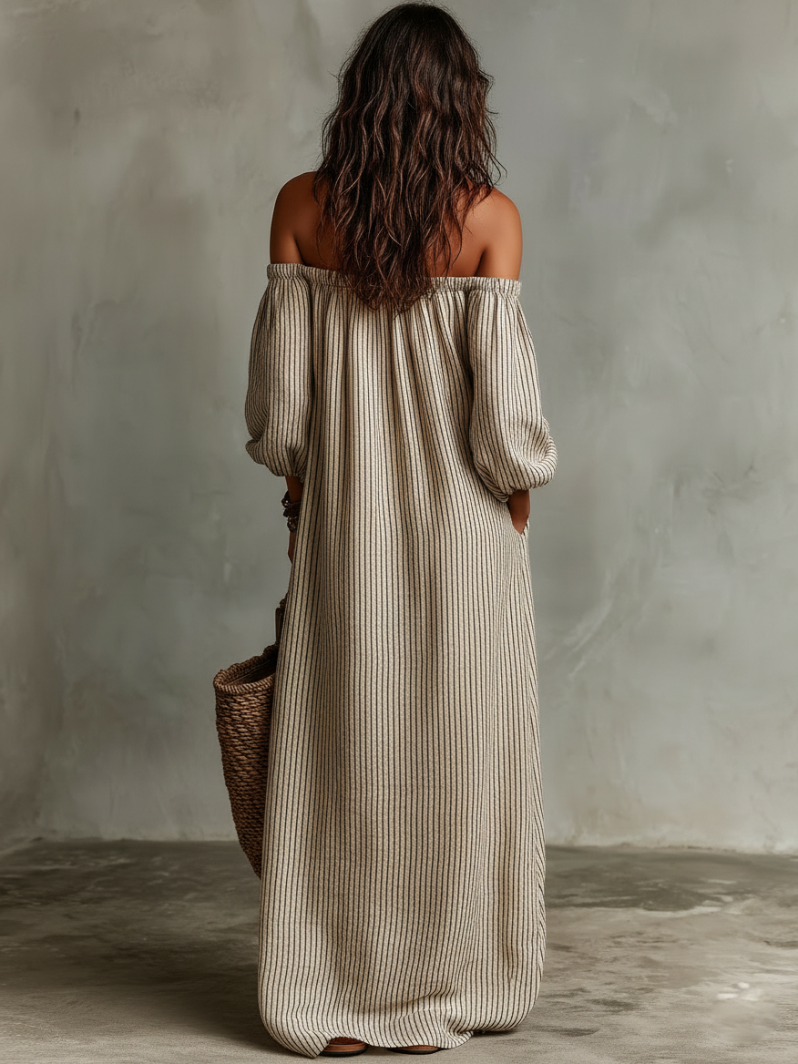 Elena | Vestido Largo con Hombros Descubiertos