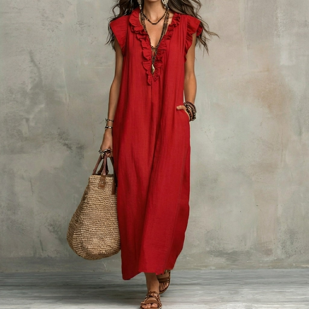 Josefina™ | Linen Dress with Ruffles