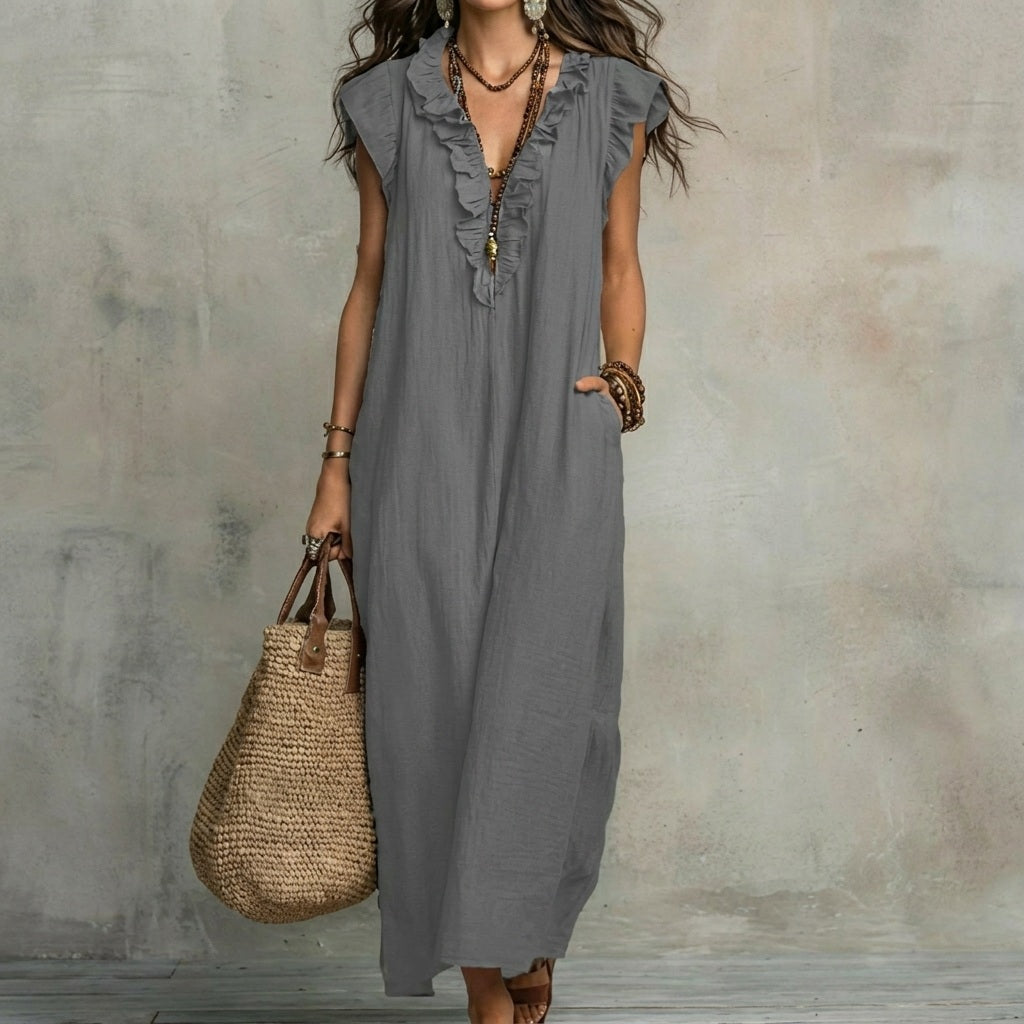 Josefina™ | Linen Dress with Ruffles