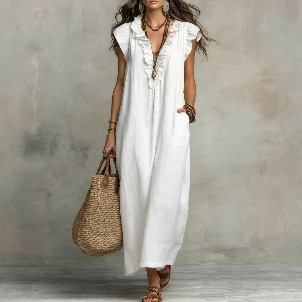 Josefina™ | Linen Dress with Ruffles