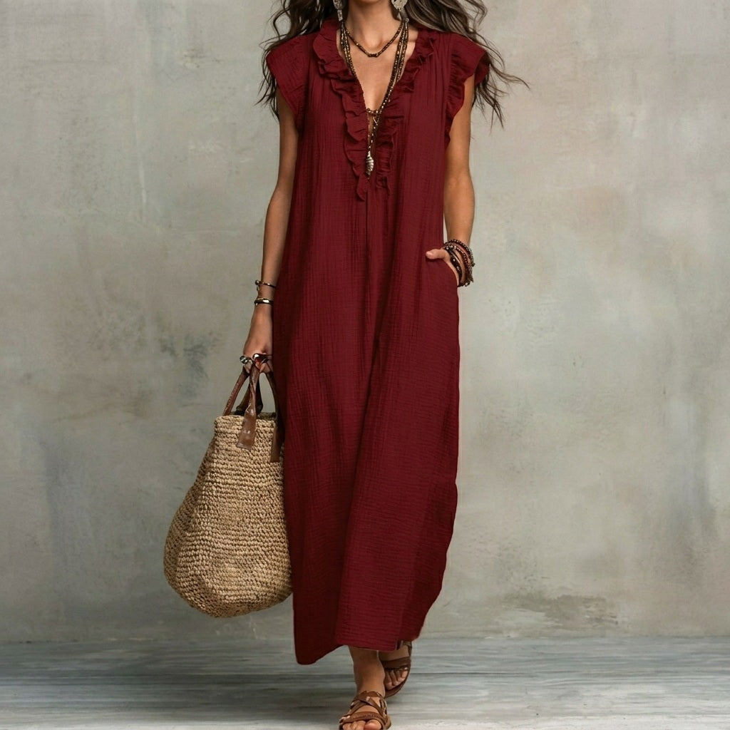Josefina™ | Linen Dress with Ruffles