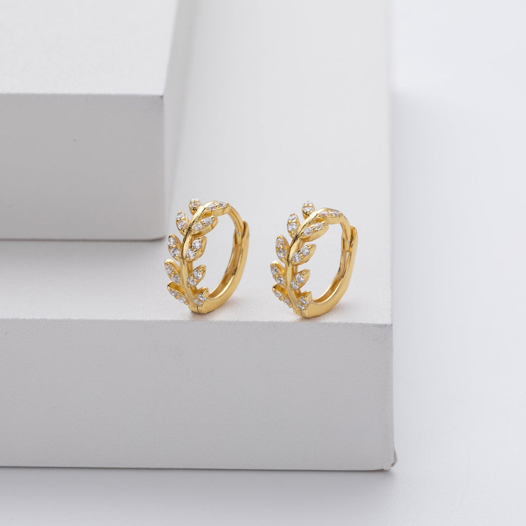 Silver leaf-shaped earrings