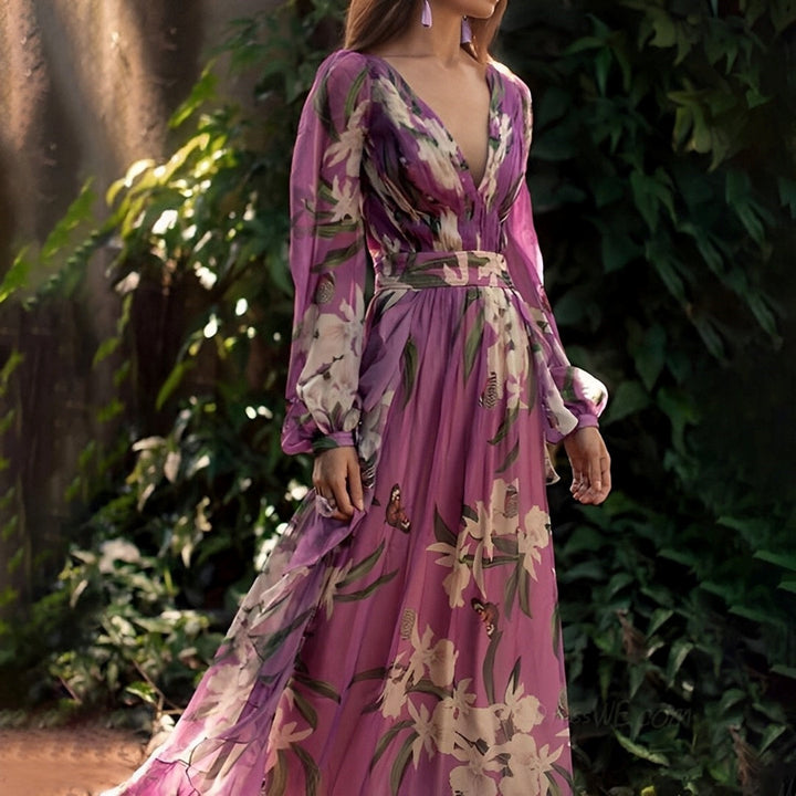 Sancha | Floral Maxi Dress for Women with V-Neck and Comfortable Fit