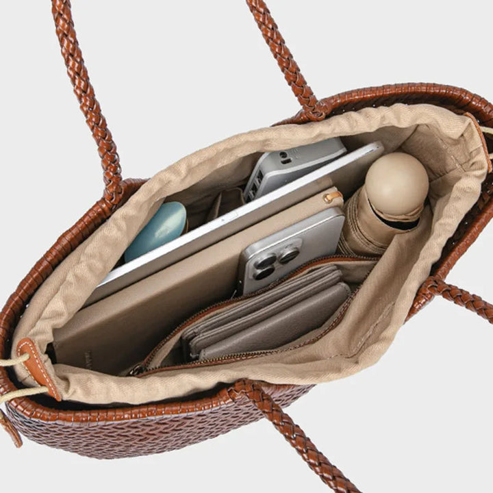 Artisan Woven Cowhide Tote | Michael & Laura Toronto