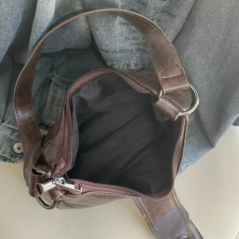 Maillard Leather Shoulder Bag in Black Grey | Michael & Laura Toronto
