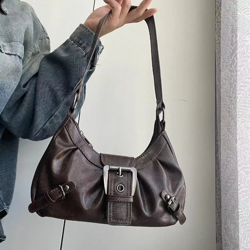 Maillard Leather Shoulder Bag in Pure Black | Michael & Laura Toronto