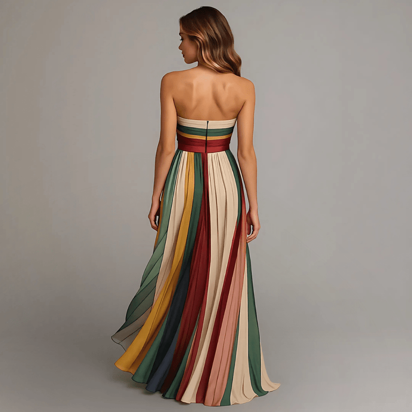 Long colorful sleeveless dress